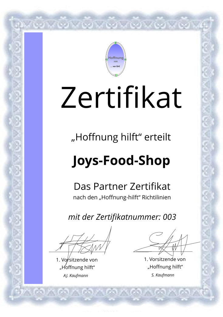 Zertifizierter Partner von hoffnung-hilft hoffnung-hilft zertifikat